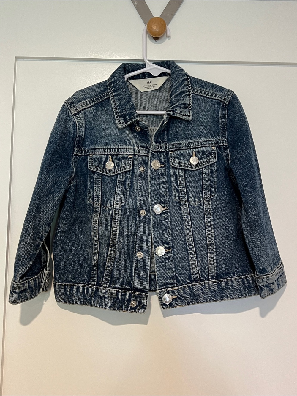 H&M Kids 4T Dark Wash Denim Jean Jacket - Blue